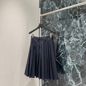 Miu Miu Appliqué Embroidered Letter Pleated Midi Skirt